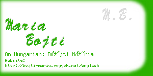 maria bojti business card